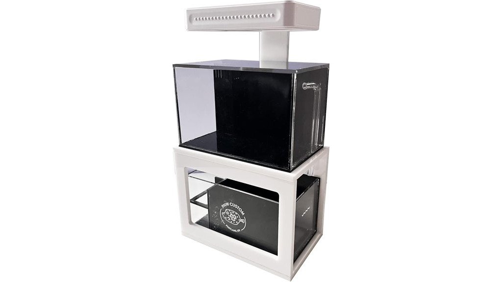 compact white aquarium setup